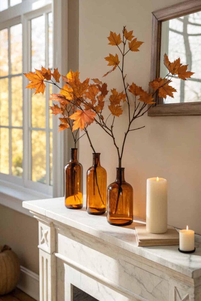 Minimalist Fall Mantle Styling