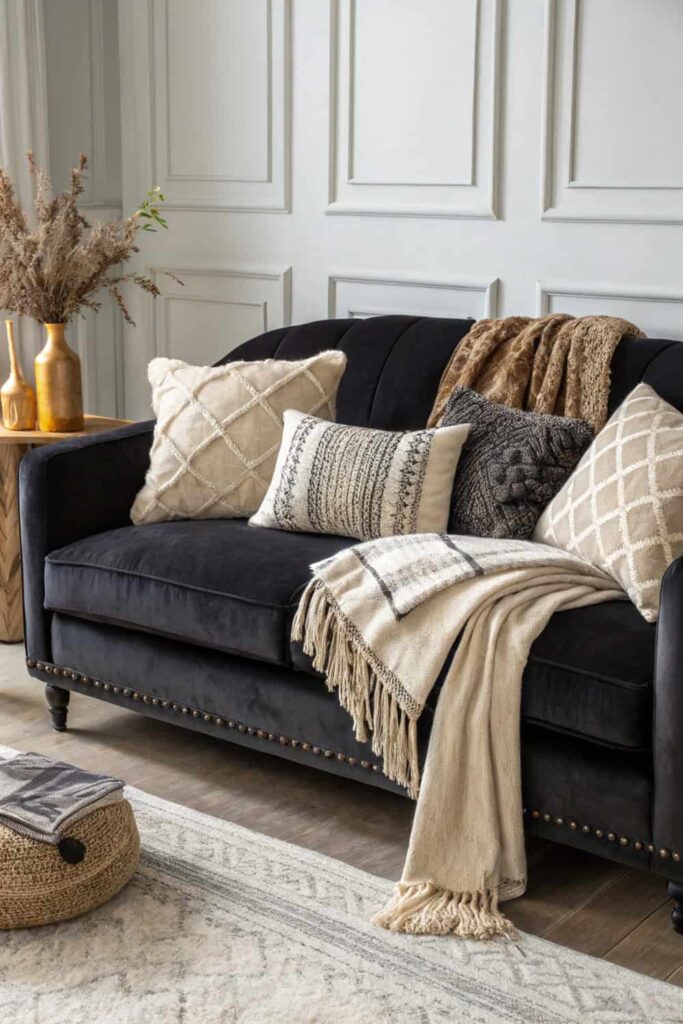 Fabrics to Pair with Black Couch