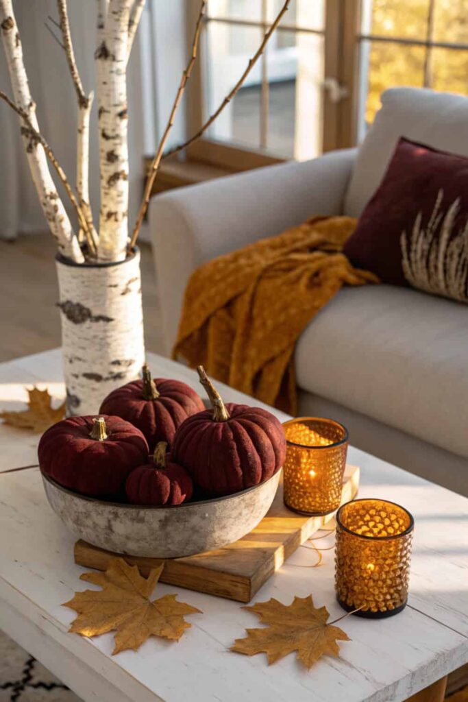 Nature-Inspired Fall Coffee Table Decor