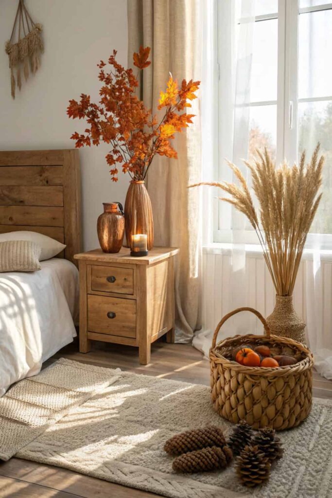 Natural Fall Bedroom Decor