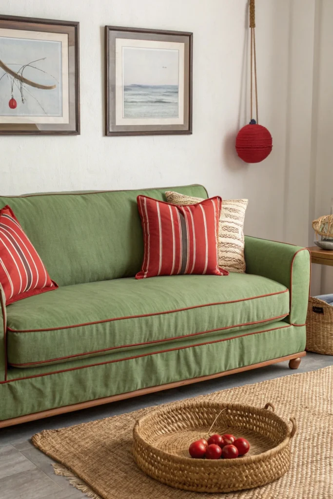 Coastal Style with Red Accents