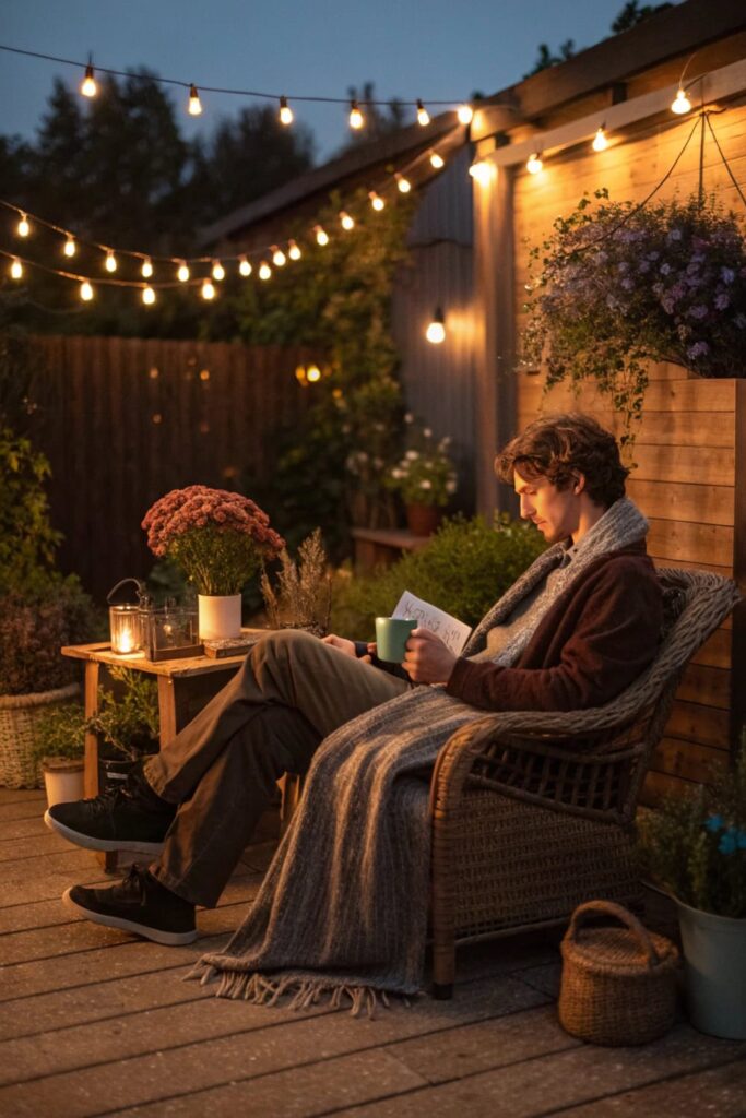 An Inviting Patio Cottagecore Garden with Edible Plants 