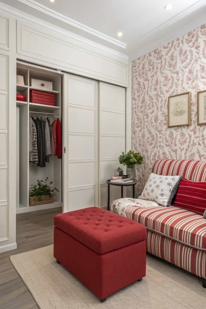 Red Accents for Small Apartments