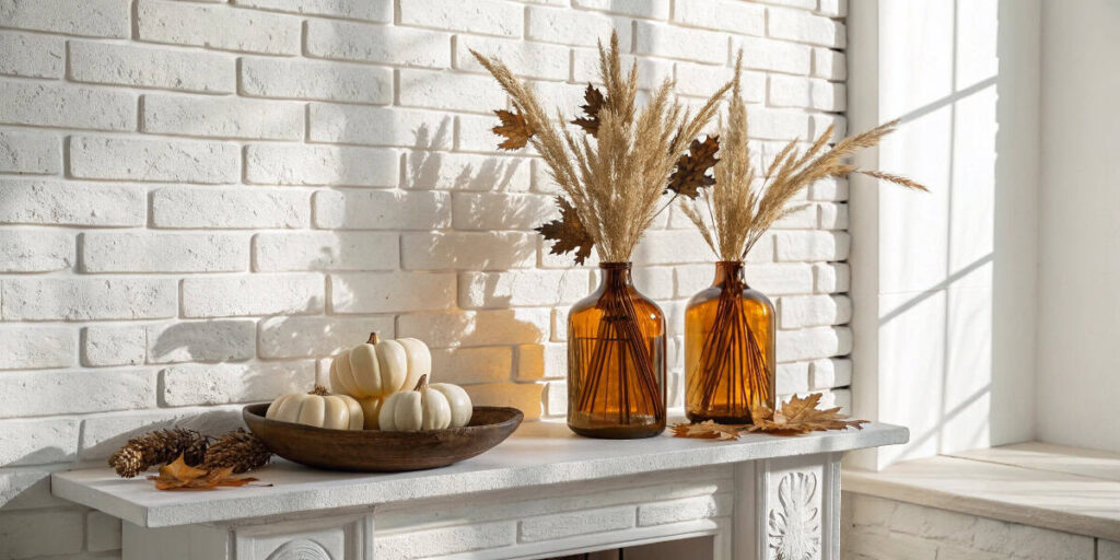 Warm and Simple Mantle Decor Inspiration
