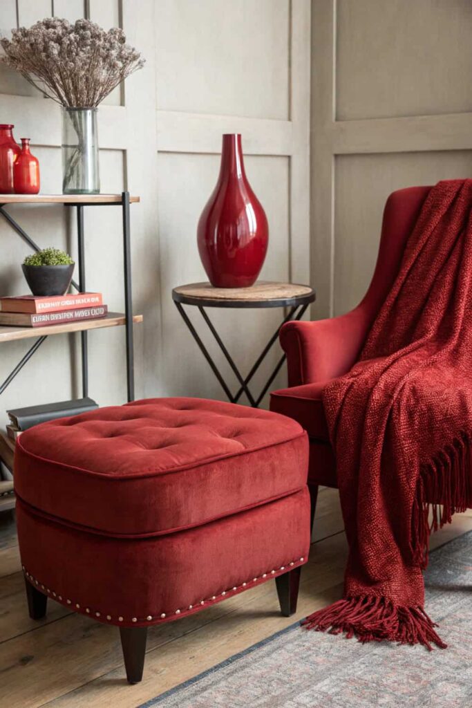 Styling Red with Fabric and Finish