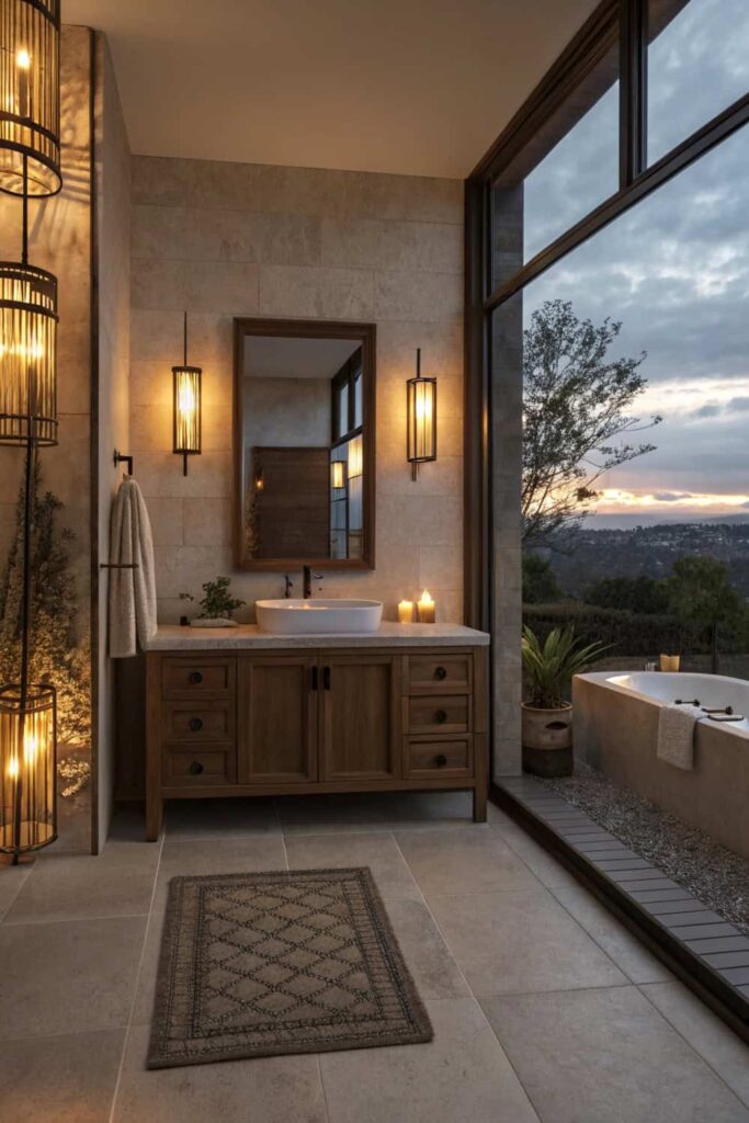 Layered Lighting for Luxury Small Bathroom  Ambiance and Function