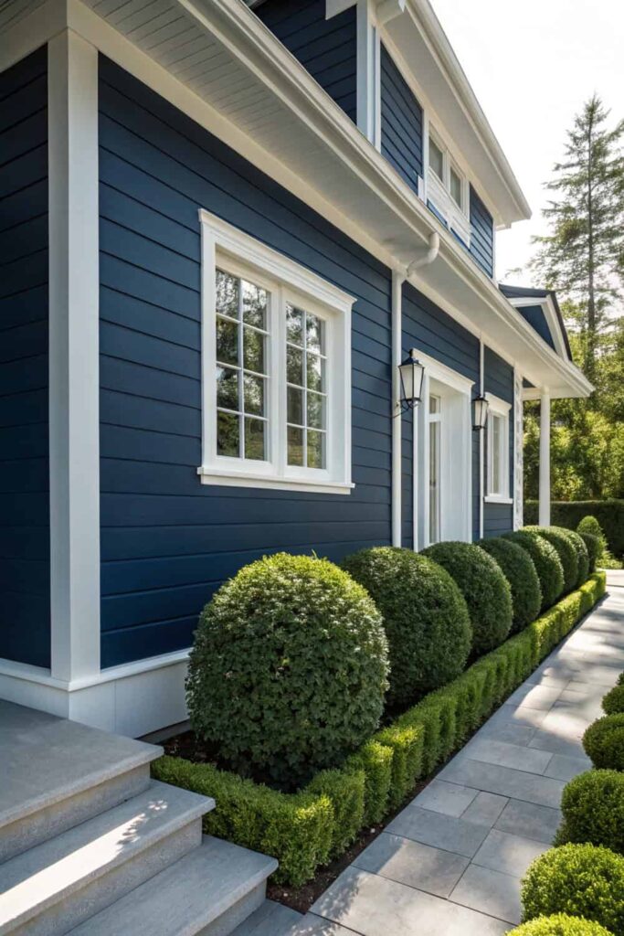 Navy and Dark Blue House Exterior Sophistication