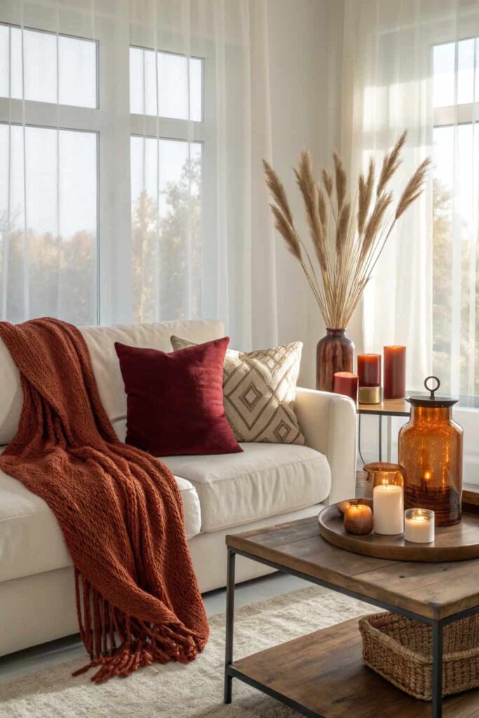 Warm Autumn Living Room Setup