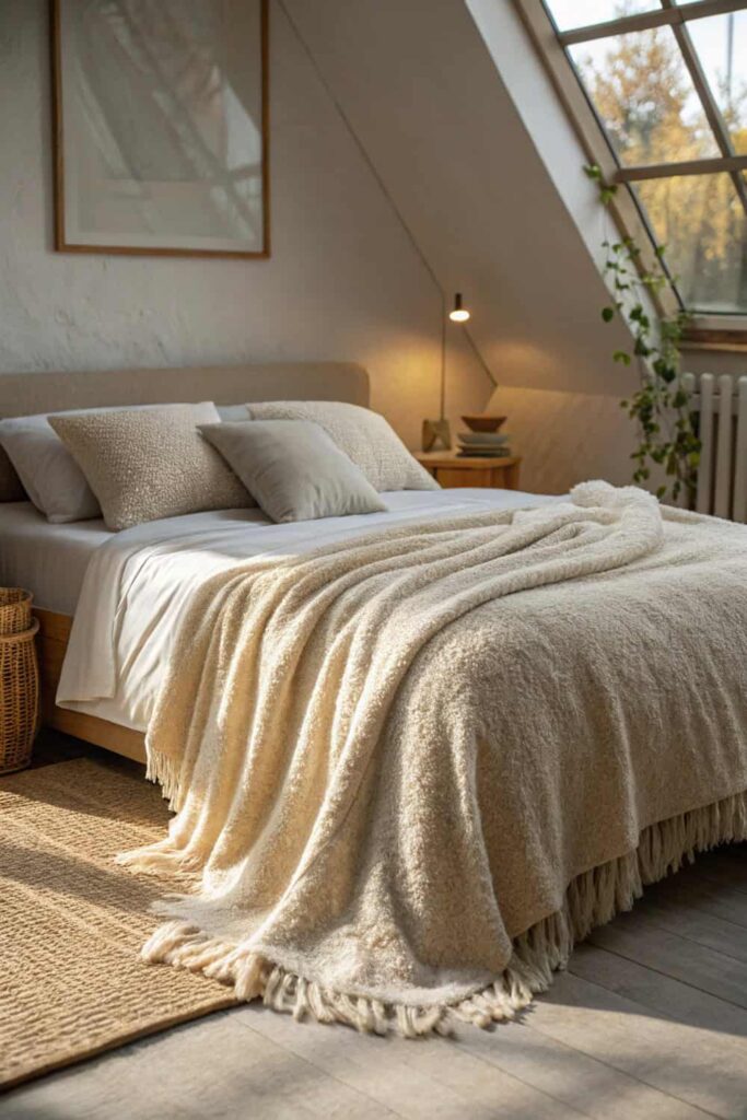 Lightweight Warmth of Bouclé Bedding