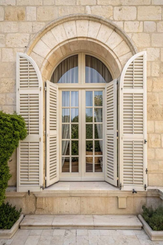 Framing Arches with Arch Top Exterior Window Shutters