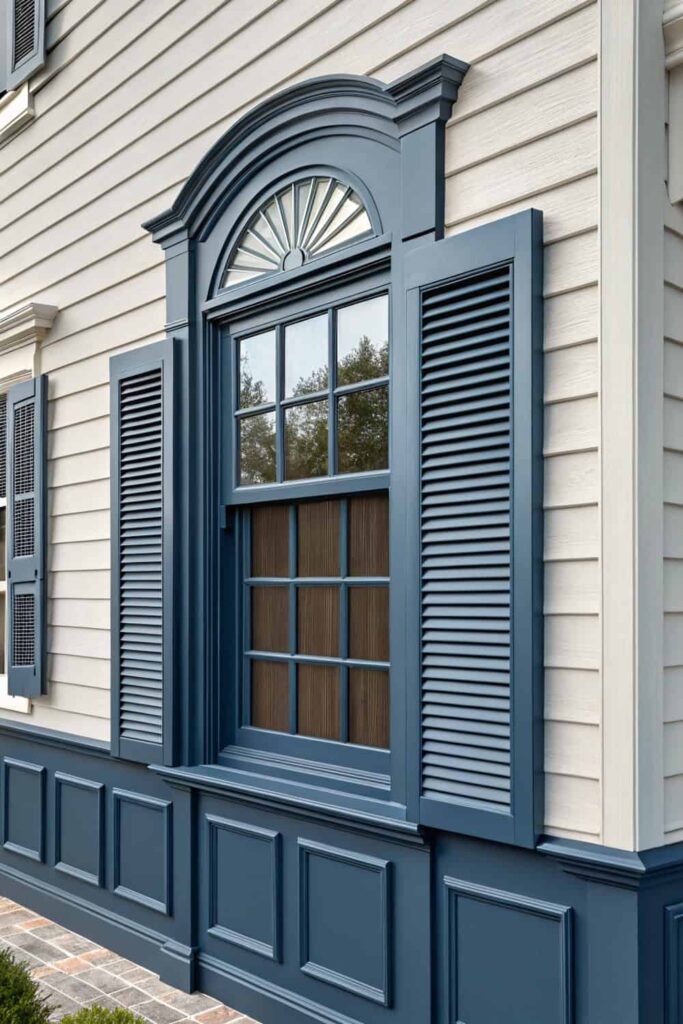 Custom Style with Combination Exterior Window Shutters