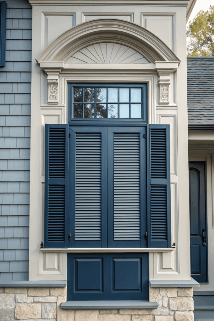 Blending Designs: Unique Window Shutters Exterior