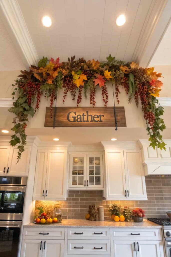 Utilizing Space Above Cabinets for Fall