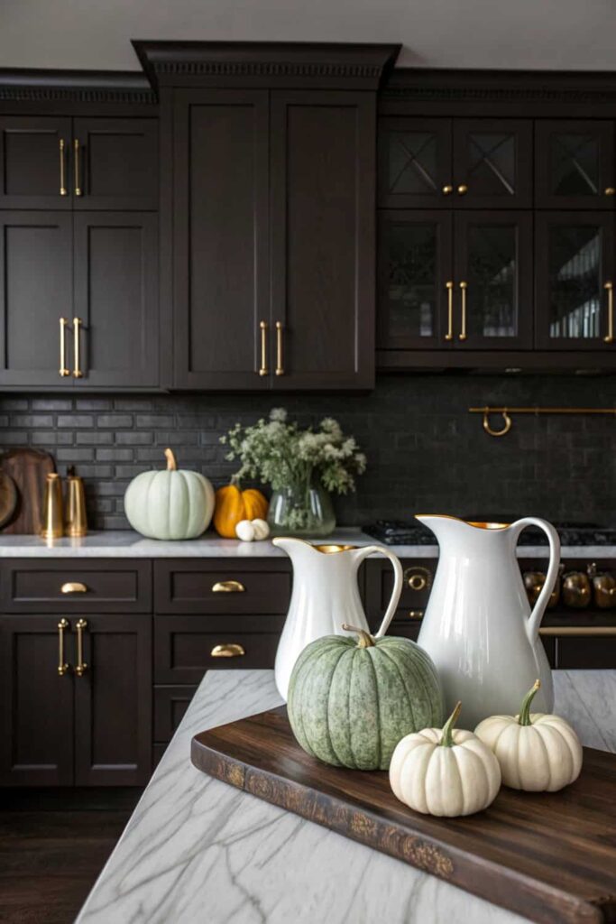 Fall Kitchen Decor Ideas for Dark Cabinetry