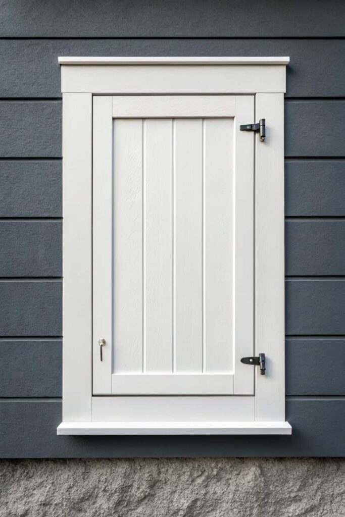 Modern Shaker Style Window Shutters Exterior