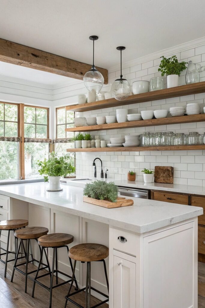 Airy Modern Farmhouse Shelving