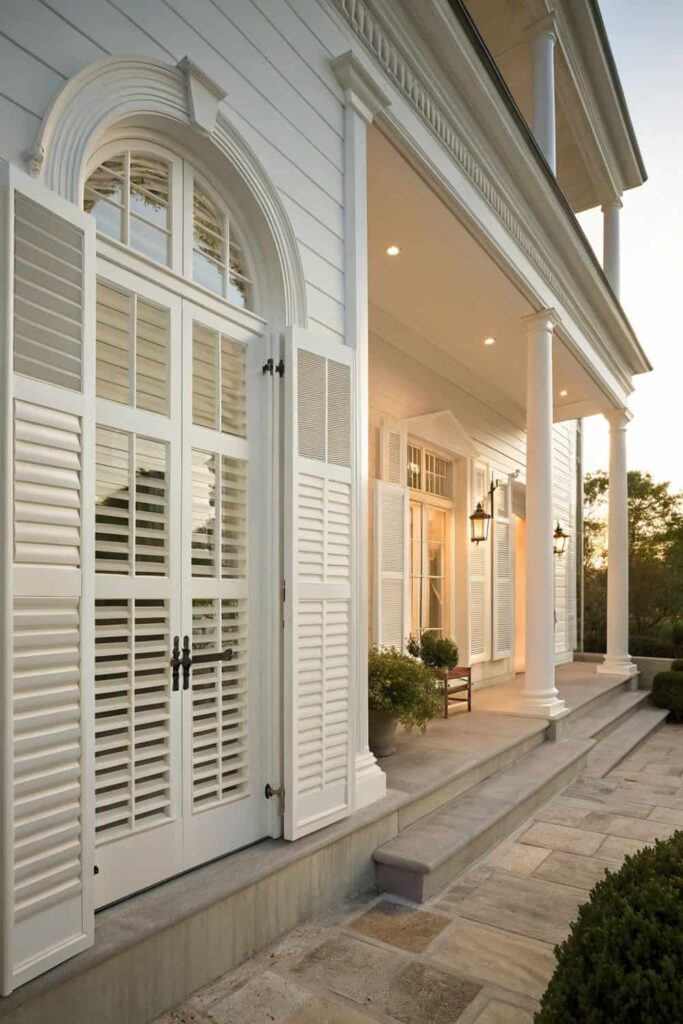 Wide Louvers and Luxury: Plantation Exterior Window Shutters