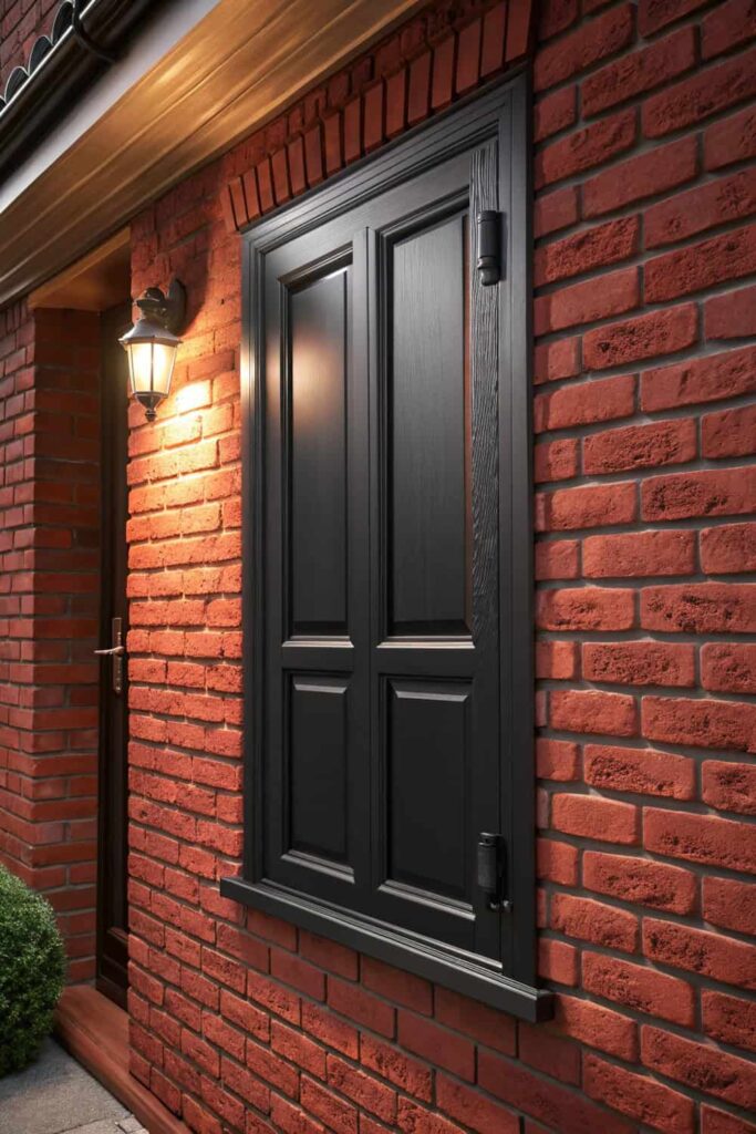 Formal Elegance with Raised Panel Exterior Window Shutters