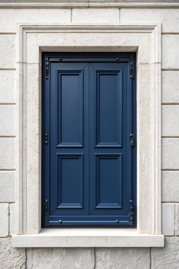 Subtle Sophistication: Recessed Panel Exterior Window Shutters