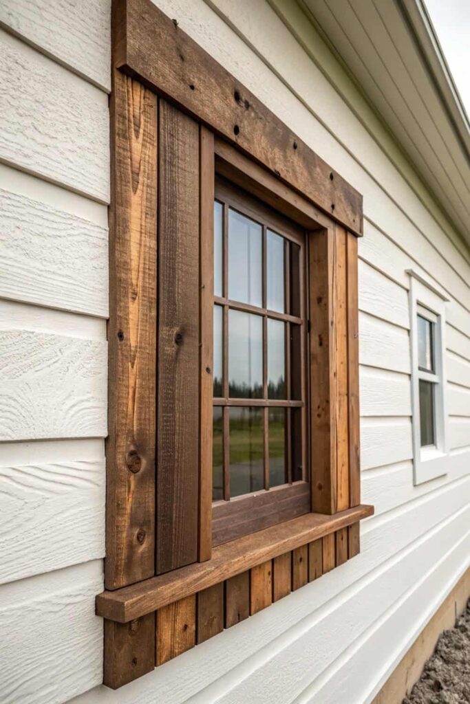 Textured Charm: Rustic Window Trim