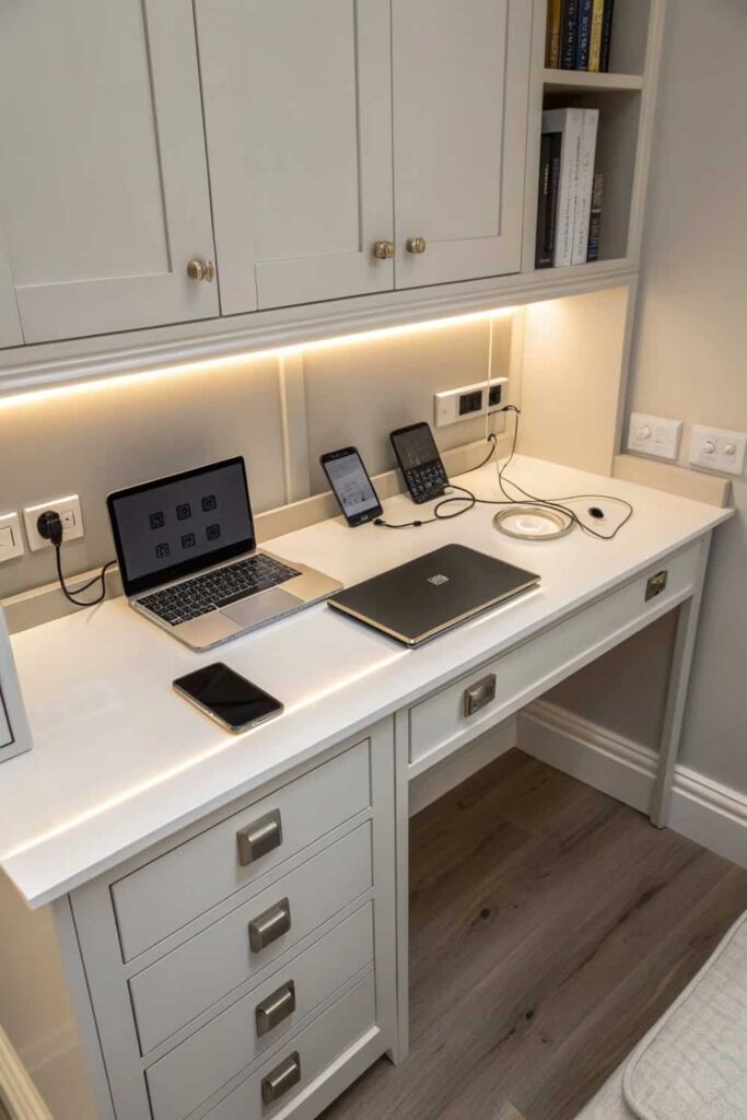 Tech-Friendly Kitchen Desk