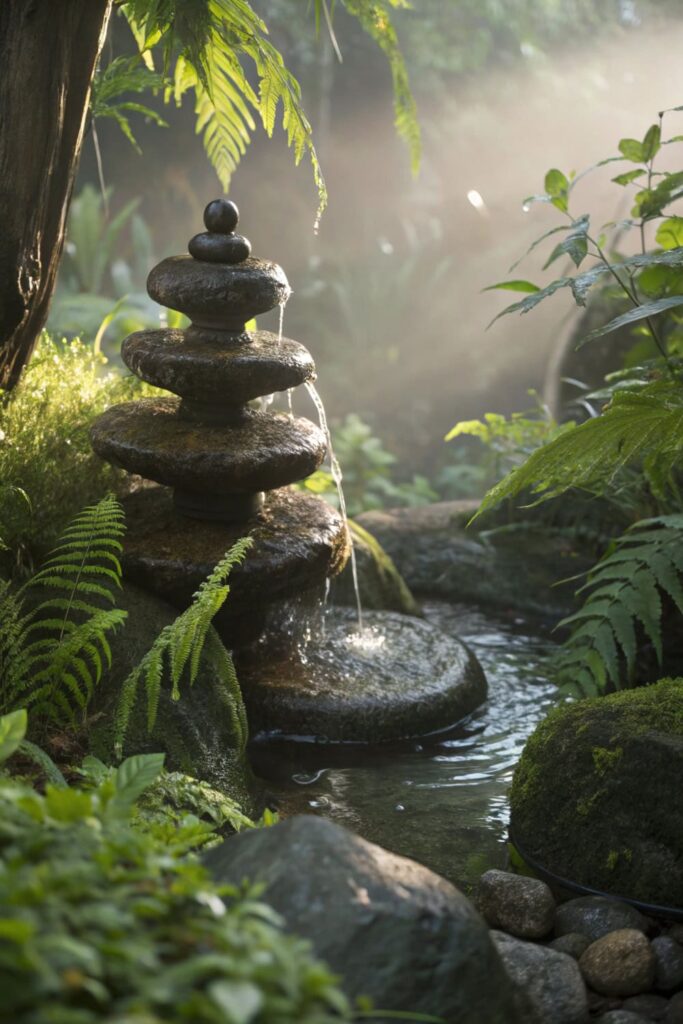Tranquil Sounds of a Garden Fountain