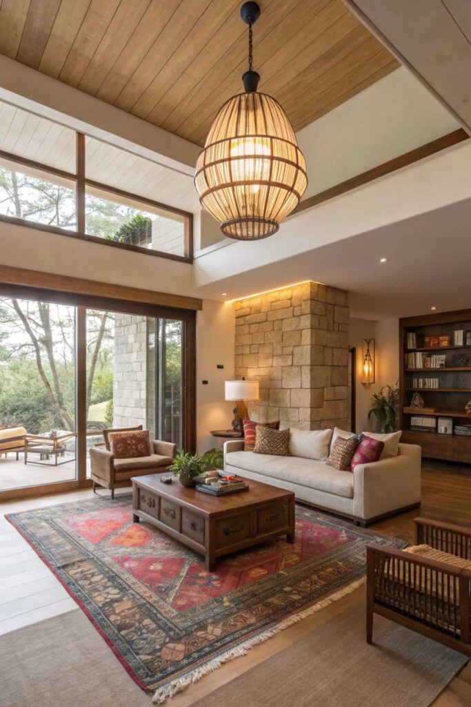 Rectangle Living Room: Rugs & Lighting