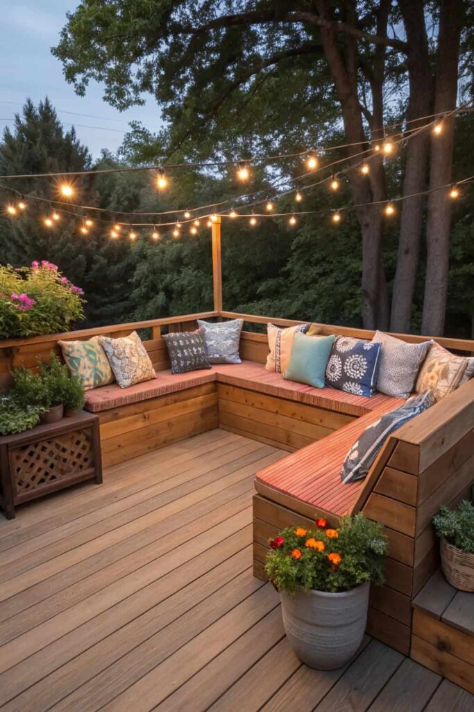 Deck Benches with Hidden Storage