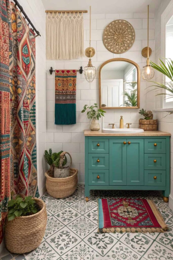 Eclectic Boho Bathroom Style