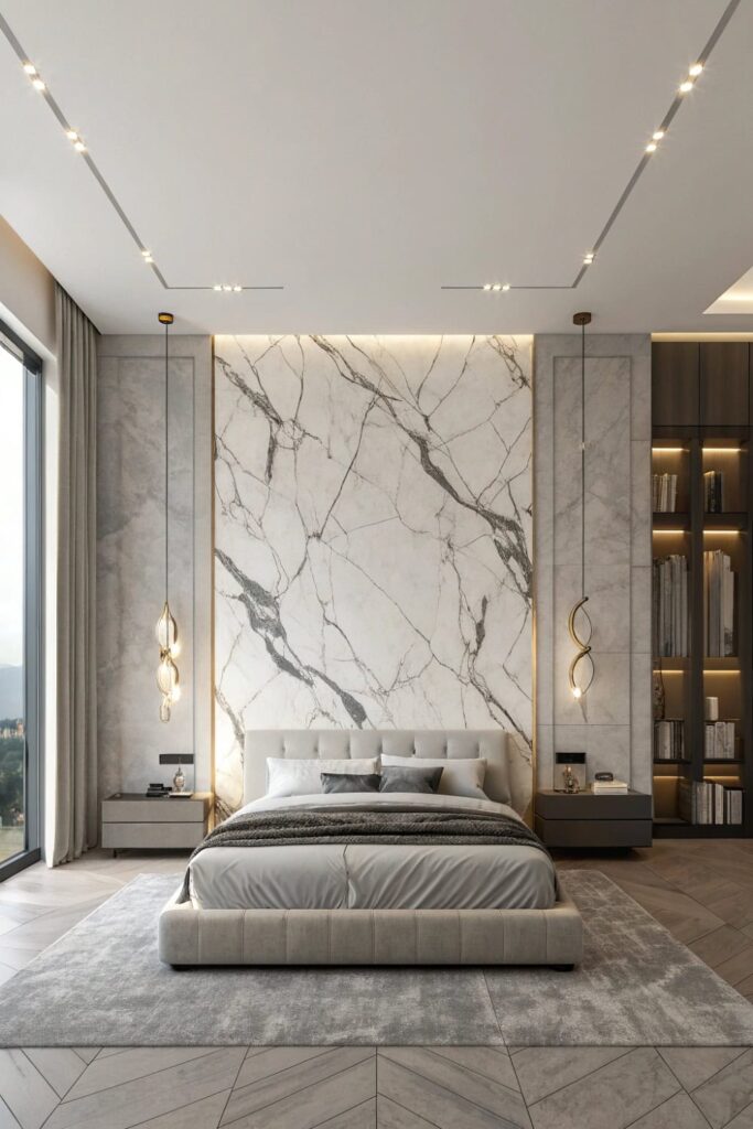 Dramatic Marble Accent Wall