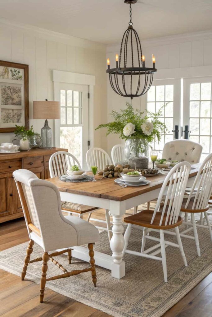 Eclectic Mix of Farmhouse Dining Chairs