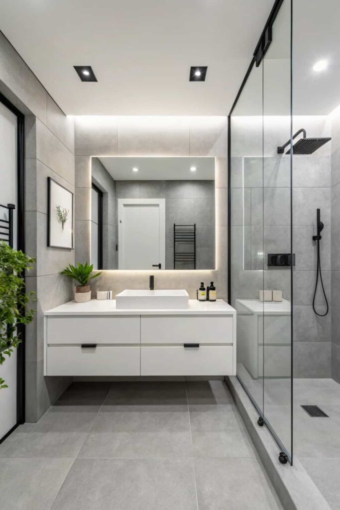 Clean Modern Minimalist Bathroom Look