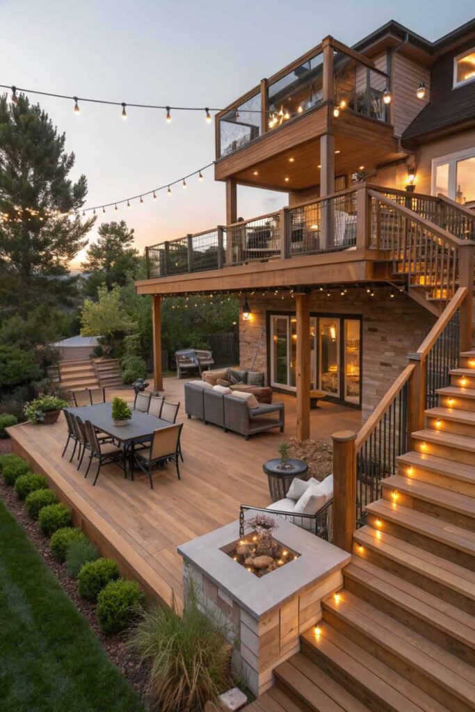 Tiered Deck with Separate Zones
