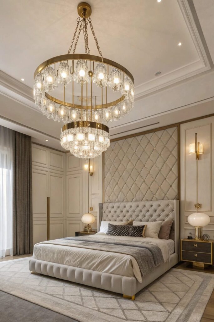 Dramatic Bedroom Chandelier