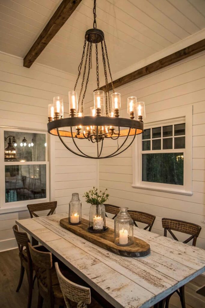 Statement Farmhouse Chandelier Idea