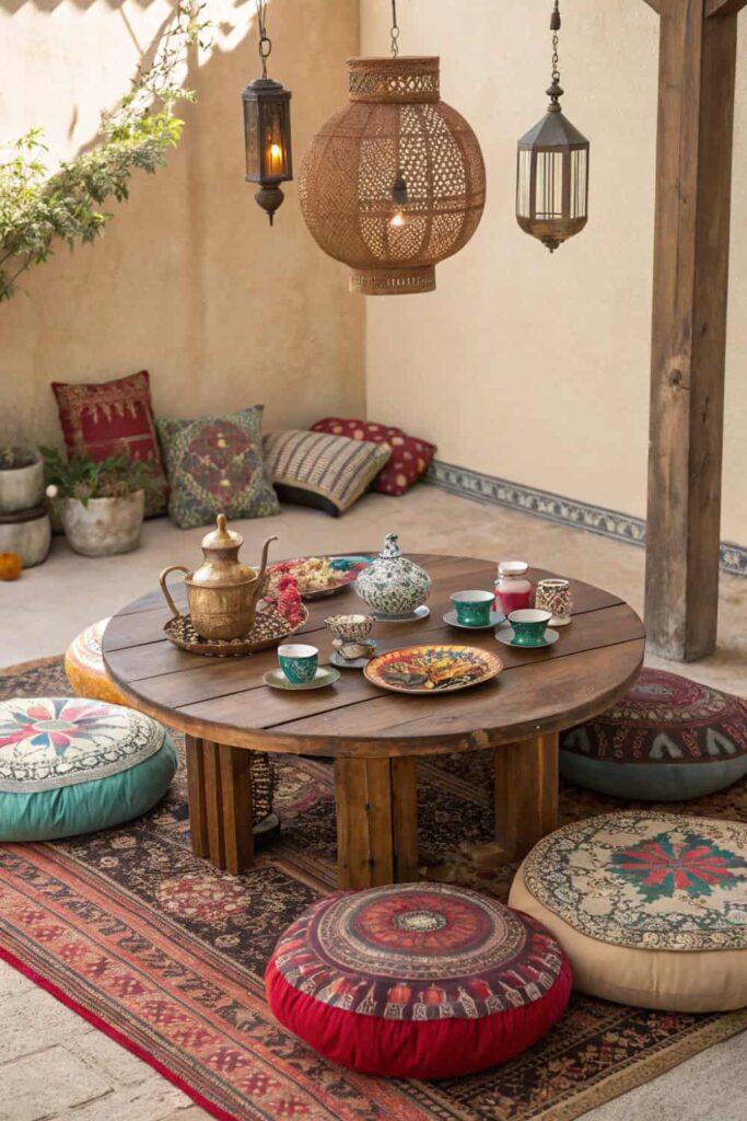 Low Seating Dining Setup