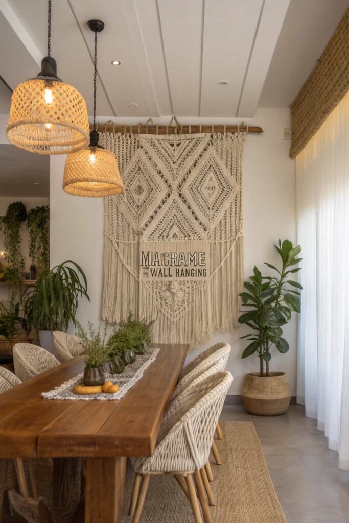 Stunning Macramé Dining Room Wall