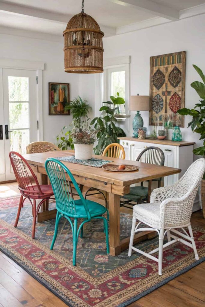 Eclectic Mismatched Dining Chairs