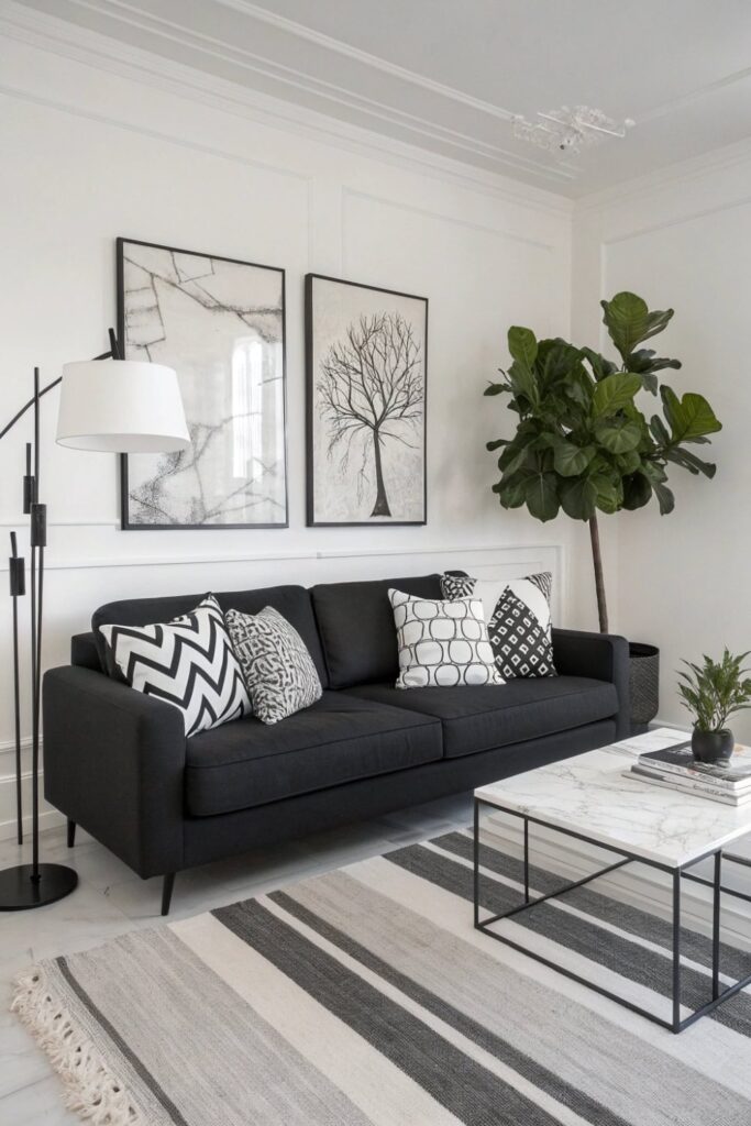 Chic Black & White sofa