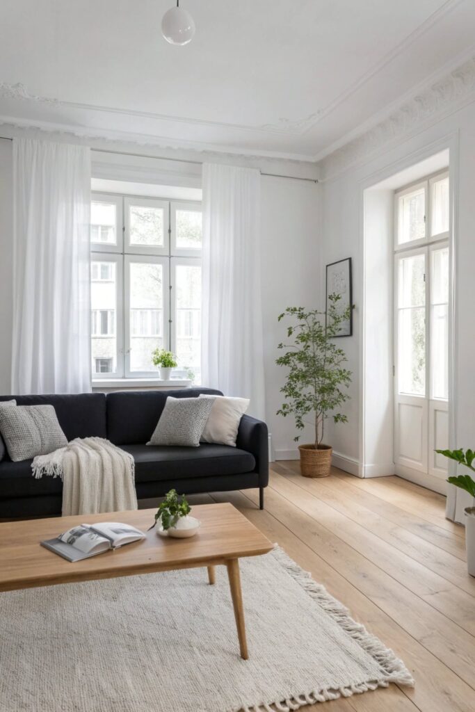 Minimalist Black & Wood