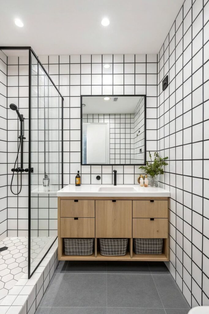 Black Graphic Grout Grid