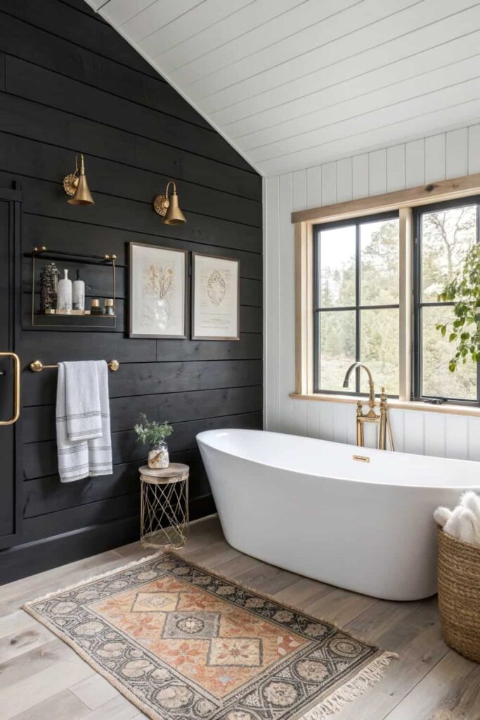 Textured Black Shiplap Accent
