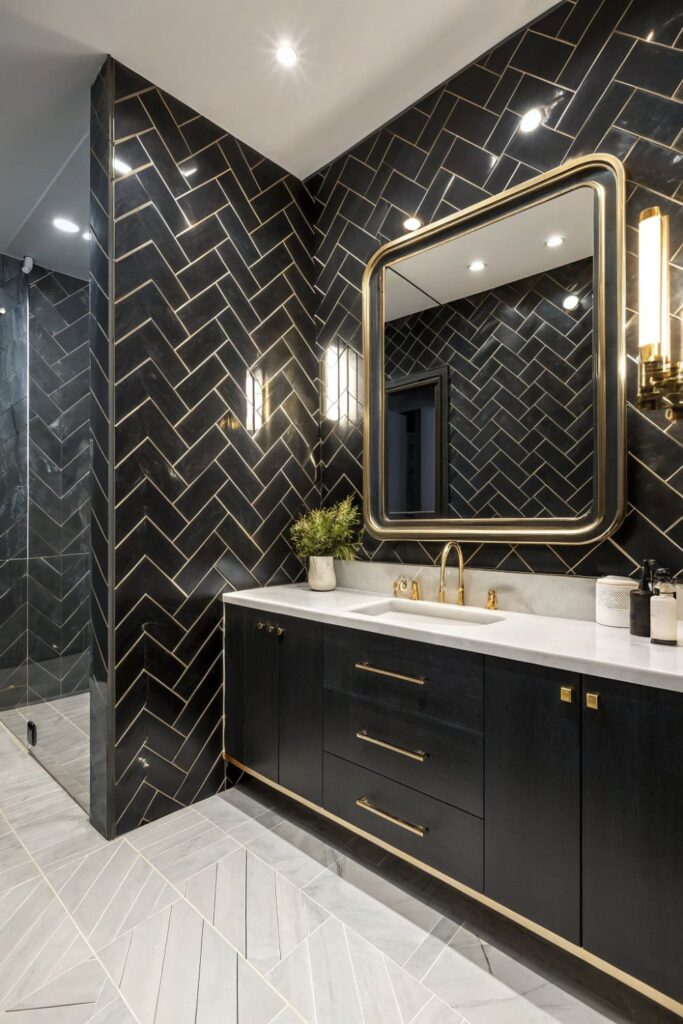 Glossy Black Classic Tile