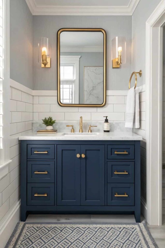 Jewel Tone Powder Room Vanity Pop