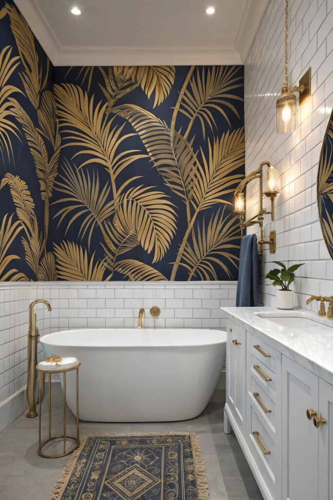 Bold Wallpaper Bath