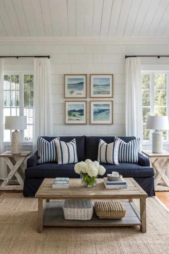 Black & Navy Contrast sofa