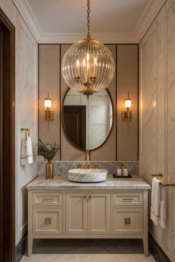Statement Pendant Light for Small Bath