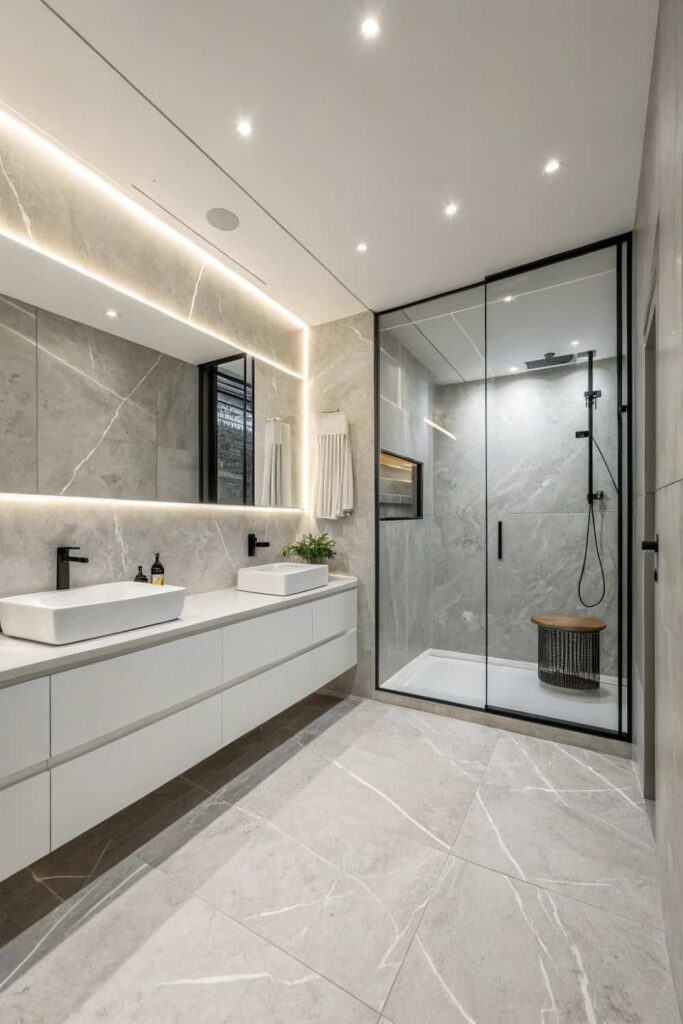 Large Tile Bathroom