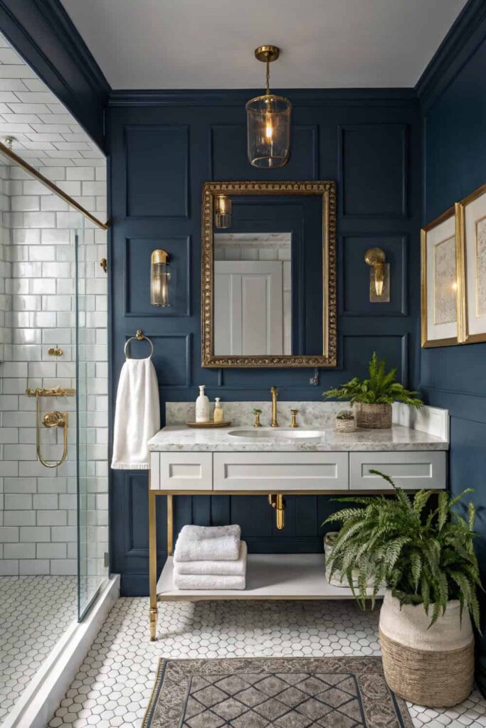 Navy Bathroom Glow