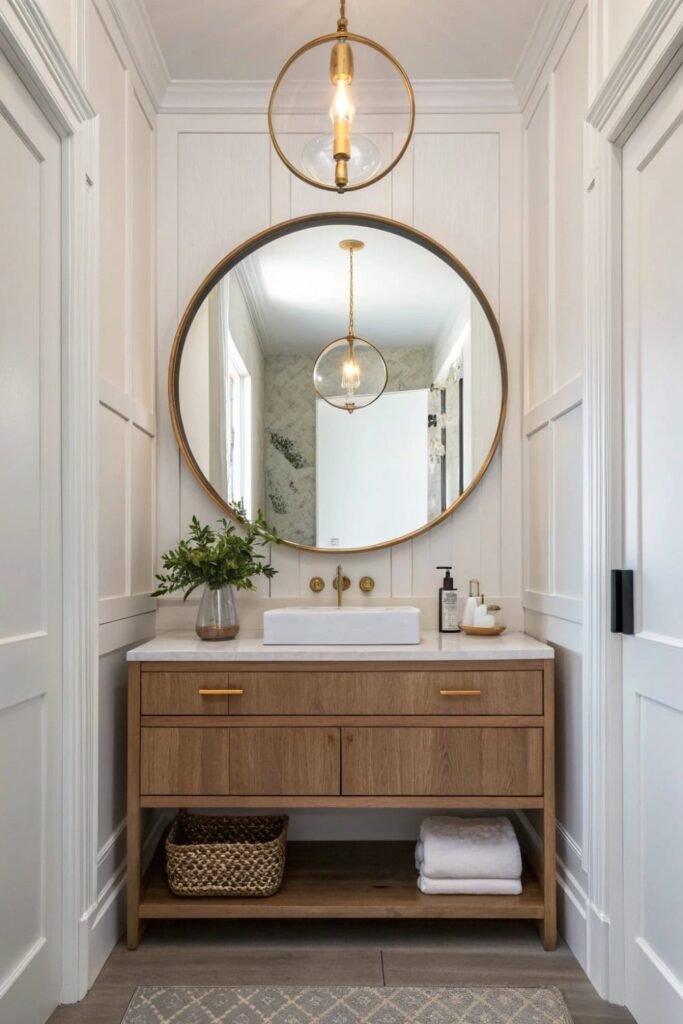 Oversized Statement Mirror Powder Room